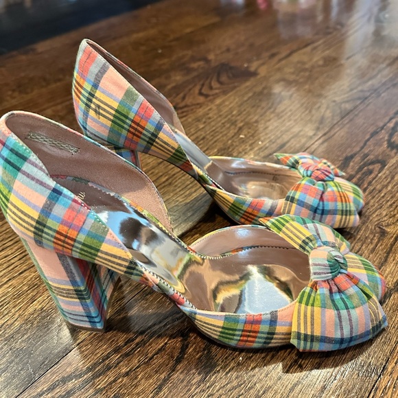 J. Crew Pastel Plaid Heels - Picture 2 of 8